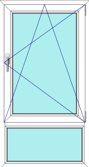 ventana pvc 1 hoja oscilobatiente con fijo inferior