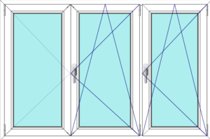 Ventana de 3 hojas Ap. Derecha